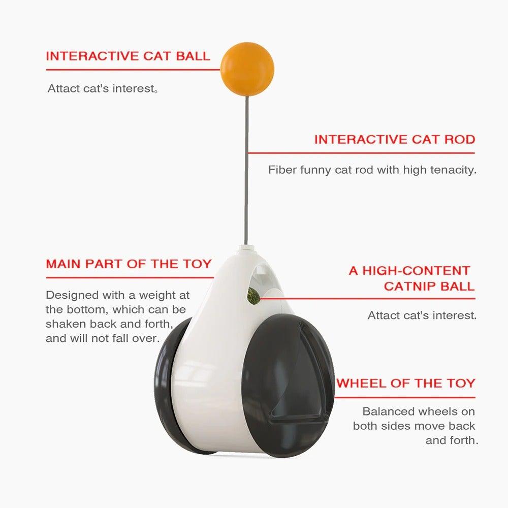 Swing Toys for Cats Kitten Interactive Balance Car Cat Chasing Toy With Catnip Funny Pet Products Indoor Cats Chaser Toys with Feather Catnip Ball Balanced Exercise Wheel Toy for Cats Chasing Hunting Playing